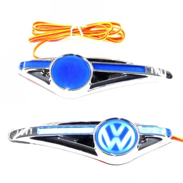 Volkswagen Logolu Mavi Ledli Yan Çamurluk Sinyali