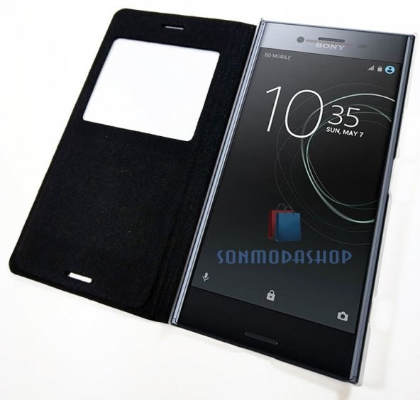 Sony Xperia XZ Premium Kılıf Flip Cover Pencereli Kapaklı Kılıf - 4