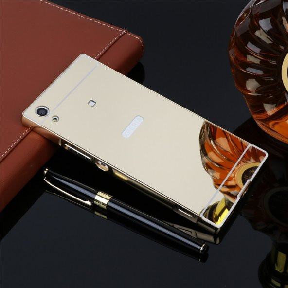 Sony Xperia XA Ultra XA1 Ultra Kılıf Metal Aynalı Kılıf + Cam - 5