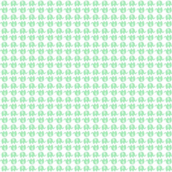 Beyaz Zemin Üzerine Yeşil Fil Desenli Keçe Plaka (DK P50)