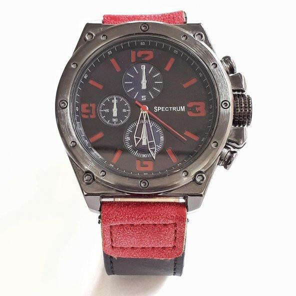 SPECTRUM MARKA LACİVERT DERİ KORDONLU ERKEK SAAT KOMBİNİ - 3
