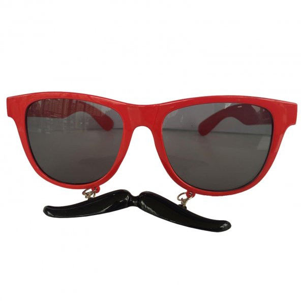 1 Adet Kırmızı Bıyıklı Gözlük, Plastik Doğum Günü Parti Gözlüğü