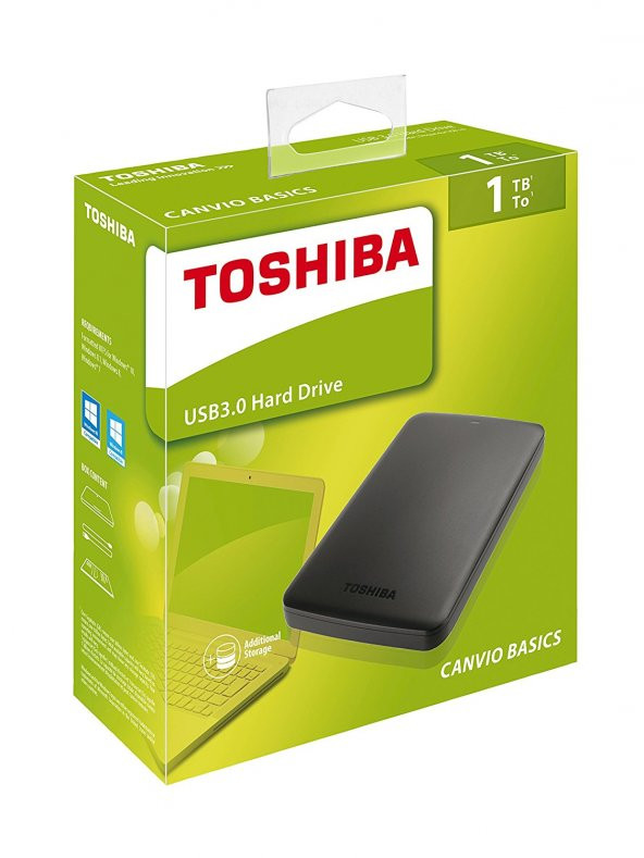 Toshiba Canvio Basic 1TB 2.5" Siyah Taşınabilir Disk HDTB410EK3AA