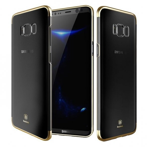Baseus Glitter Gold Samsung Galaxy S8 Kılıf Arka Koruyucu Kapak