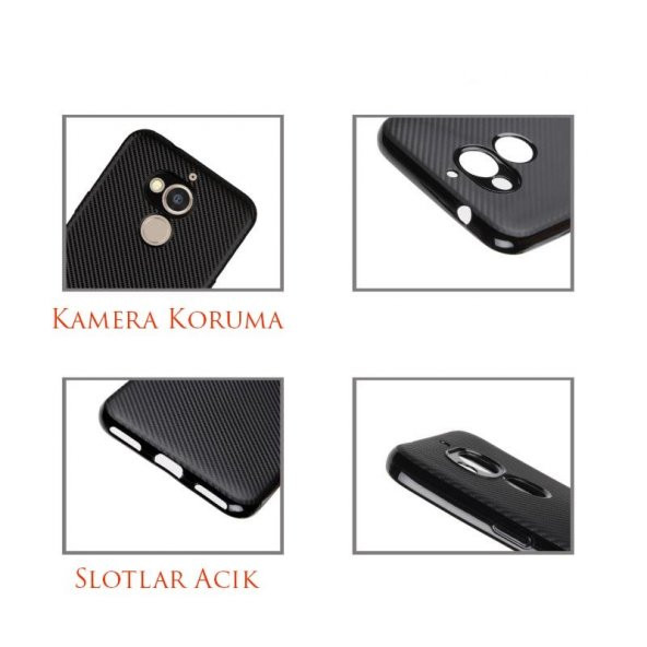 General Mobile GM8 Kılıf Karbon Kamera Korumalı Kapak + Nano Cam - 4