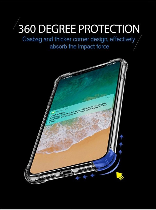 iPhone X Kılıf Nitro KöşeKamera Korumalı Kapak + Nano Cam Ekran K - 7