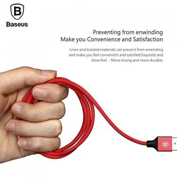 Baseus Yiven Apple iPhone Uzun Şarj Kablosu Lightning Örgülü 3 Me - 4