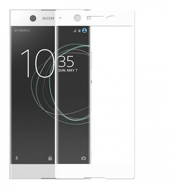 Sony Xperia XA1 Ultra Kırılmaz Cam Beyaz Temperli Ekran Koruyucu - 1