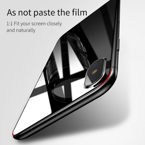 Baseus iPhone X Ön Arka Ekran Koruyucu 3Kırılmaz Cam Kenarları Kı - 7