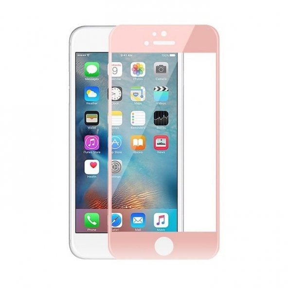 Apple iPhone 6 6S Rose Gold ince Ekran Koruyucu 3D Cam