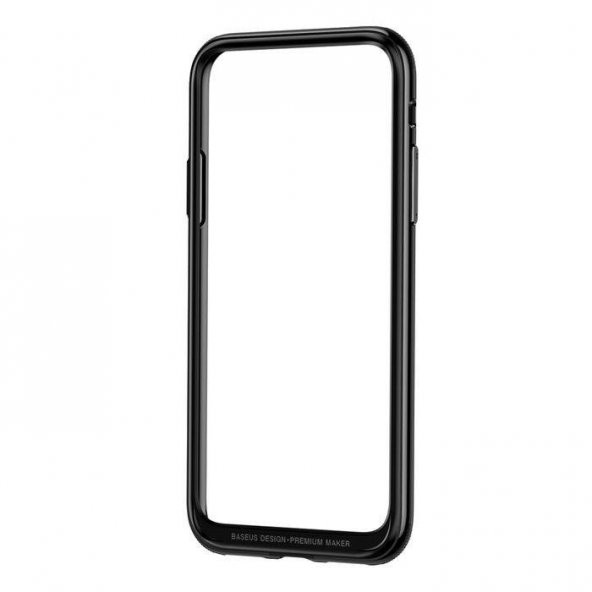 Baseus Bumper Apple iPhone X Siyah Alüminyum Kılıf Arka Koruyucu