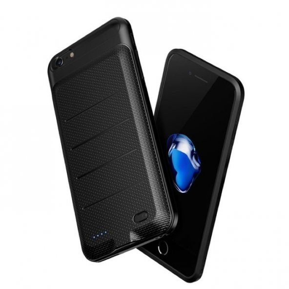 Baseus Ample iPhone 6 6S Plus Siyah Şarjlı Kılıf Arka Koruyucu Ka