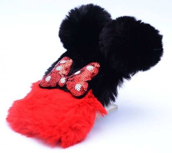 iPhone 5 5S Kılıf Pelush Mickey Kapak Kap + Ekran Koruyucu Cam - 5