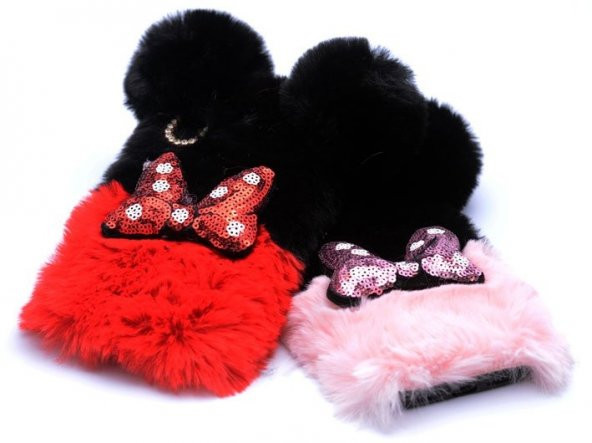 iPhone 5 5S Kılıf Pelush Mickey Kapak Kap + Ekran Koruyucu Cam - 8