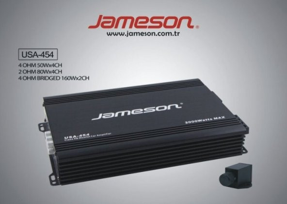 JAMESON USA-454 4 KANAL BAS KONTROLLÜ 2000 Watt OTO ANFİ