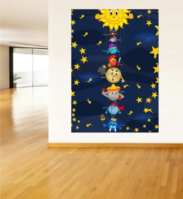Güneş Sistemi ve Gezegenler Kids - Ebat 50x70 cm