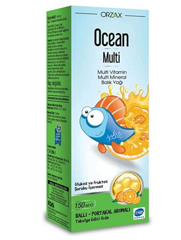 Ocean Multi Şurup Ballı Portakallı 150 ML SKT:08/2024