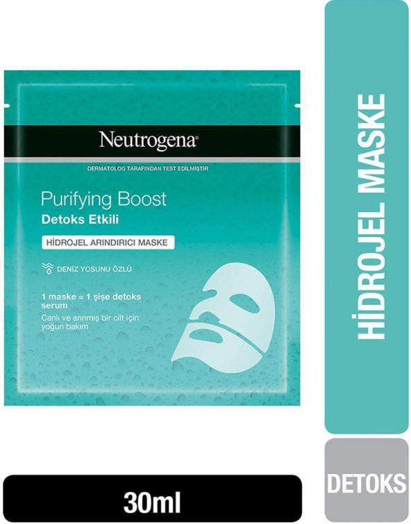 Neutrogena Kağıt Maske Purifying Boost Detoks Etkili Hidrojel 30 Ml