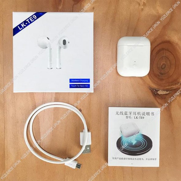 LK-TE9 Dokunmatik Kablosuz Şarjlı Mikrofonlu Bluetooth Kulaklık - 4