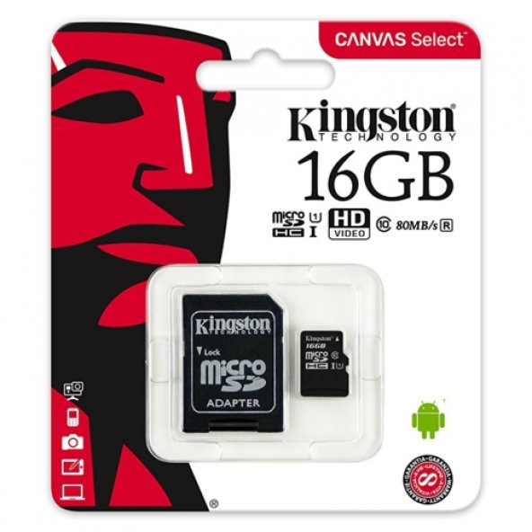 Kingston 16GB Micro SDHC UHS-1 CL10 SDCS/16GB