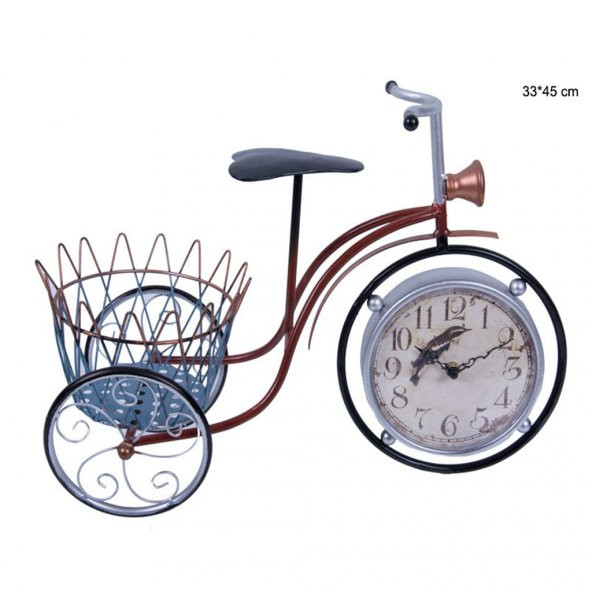 LUCKY ART METAL SEPETLİ BİSİKLET SAAT 48cm