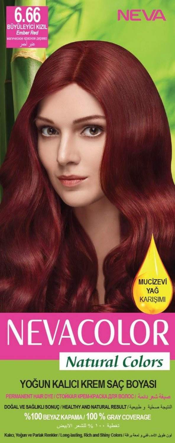 Nevacolor Natural Colors Kalıcı Saç Boya Seti  6.66 Büyüleyici Kızıl