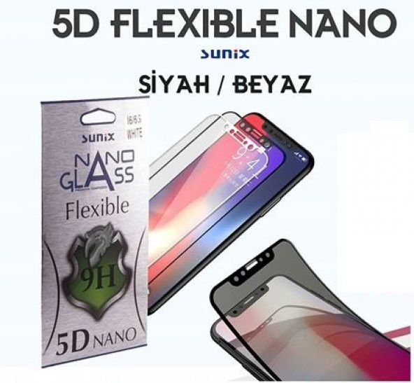 iPhone 6G/6S 5D Full Kaplayan SUNİX Nano Kırılmaz Cam İdeal Telefon