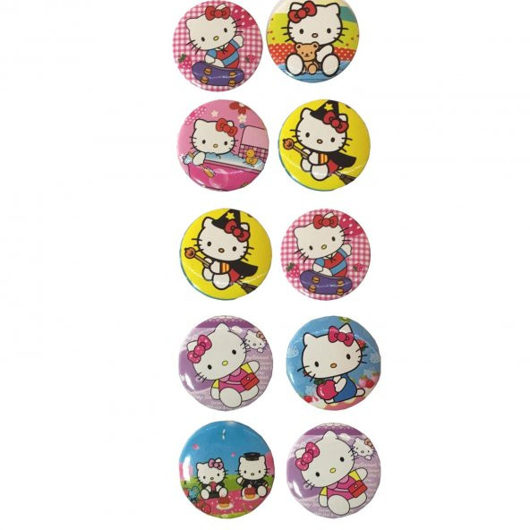 10 Adet Hello Kitty Rozet Hediyelik Kız Parti Malzemeleri