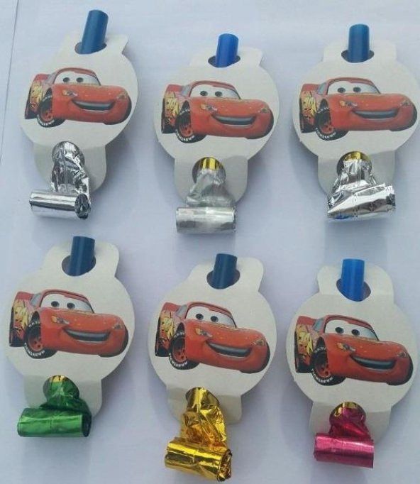 6 Adet Cars (Arabalar) Parti Düdüğü (Kaynana Dili) - 2