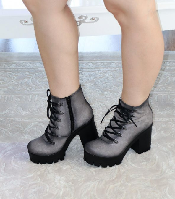 Lady Platform Topuk Bootie, Yüksek Topuk Bayan Bot - 2