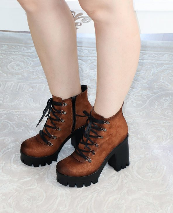 Lady Platform Topuk Bootie, Yüksek Topuk Bayan Bot - 3