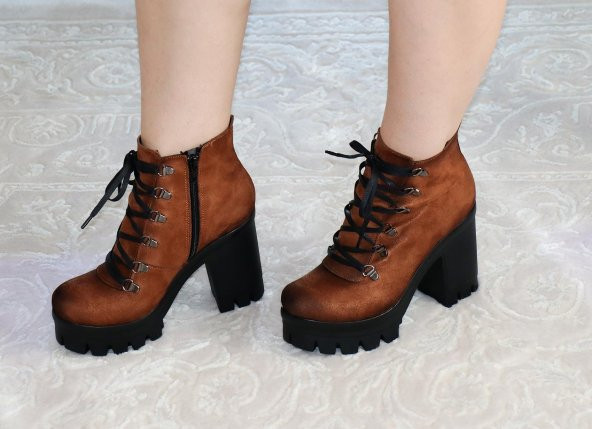 Lady Platform Topuk Bootie, Yüksek Topuk Bayan Bot - 10