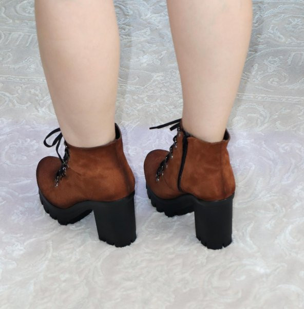 Lady Platform Topuk Bootie, Yüksek Topuk Bayan Bot - 11