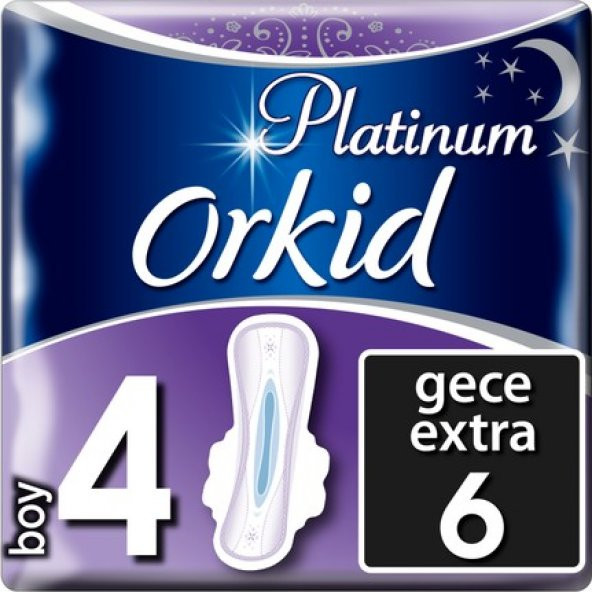 Orkid Platinum Ultra Gece Extra 6 Adet Hijyenik Ped