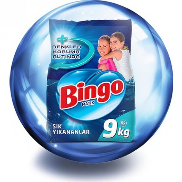 Bingo Matik Sık Yıkanan 9 kg Beyazlar ve Renkliler için Toz Çamaşır Deterjanı
