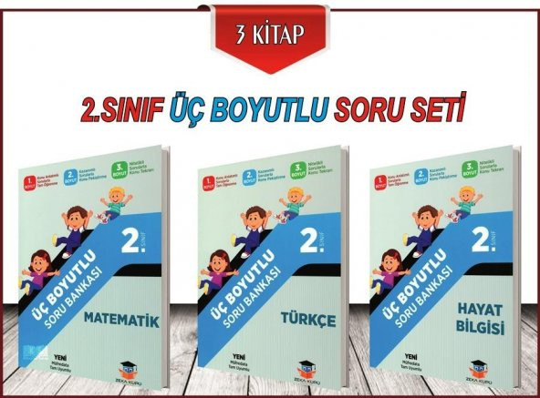 2.Sınıf Üç Boyutlu Soru Bankası Seti Zeka Küpü Yayınları
