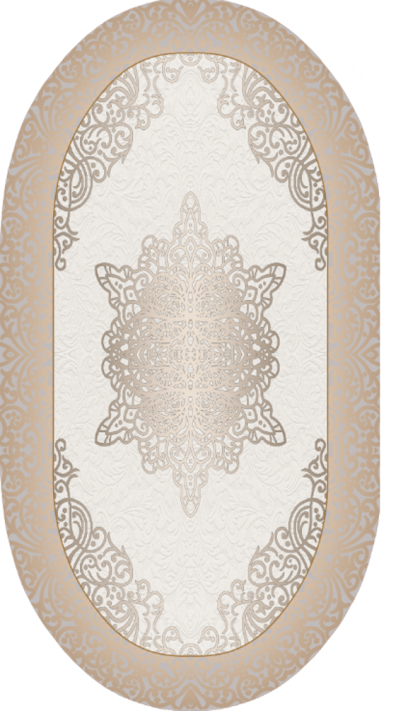 Homex Dijital Saçaklı Oval Halı 1037-80x150 cm