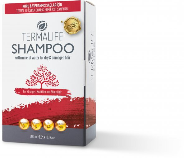 TERMALİFE Kuru Ve Yıpranmış Saç Tipleri Için Humik Asit Ve Termal Su Içeren Doğal Bakım Şampuanı -300 Ml