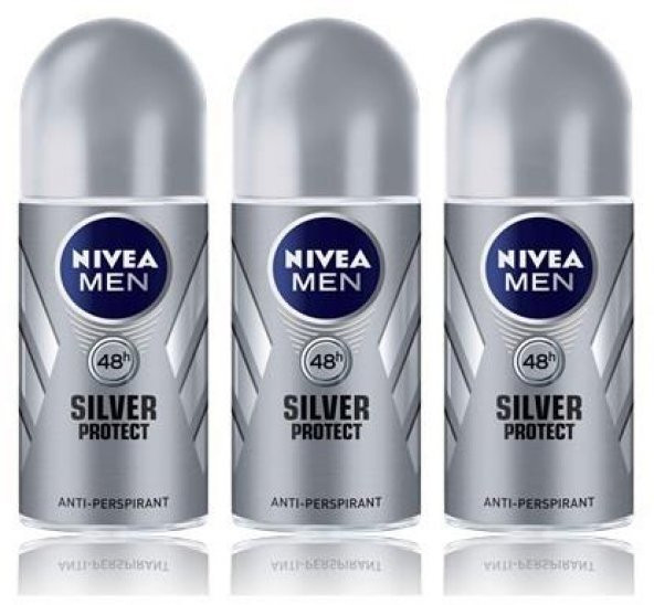 Nivea Deo Roll-on Erkek Deodorant Silver Protect 50ml 3 Adet