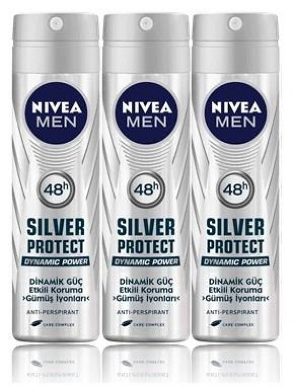 Nivea Sprey Erkek Silver Protect 3 Adet