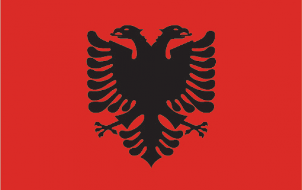 Arnavutluk 15x22,5 Masa Bayrağı (Direksiz)