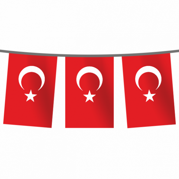 İpe Dizili 50*75 cm Türk Bayrağı 100 metre