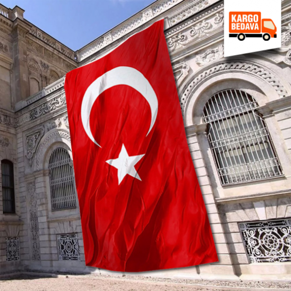 Türk bayrağı 600x900 cm Mesh Raşel Kumaş - 1
