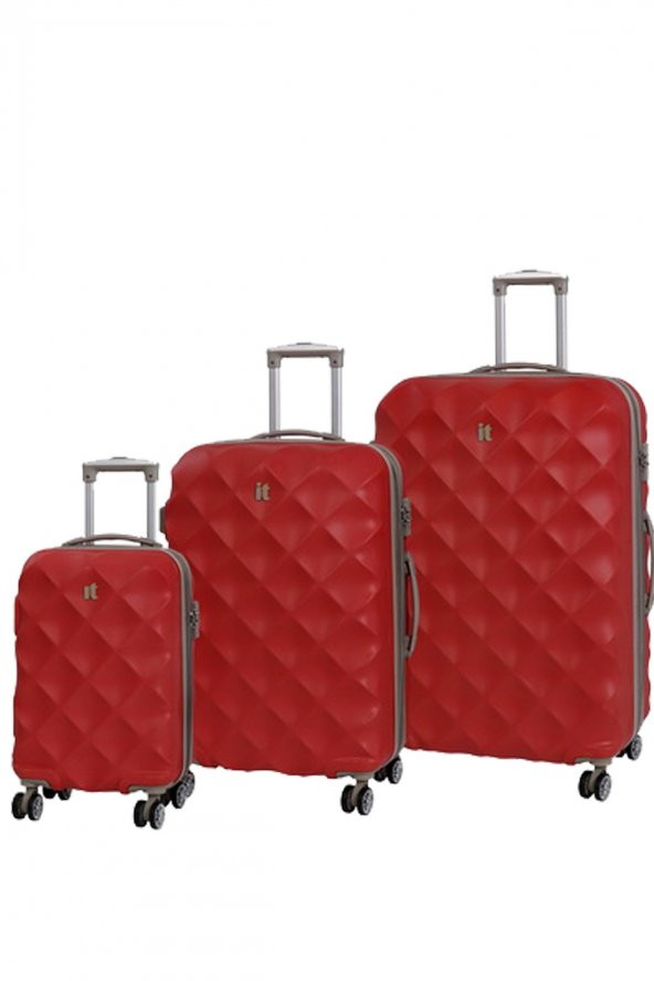 IT Luggage 02126 Kırmızı 3lü Abs Valiz Seti