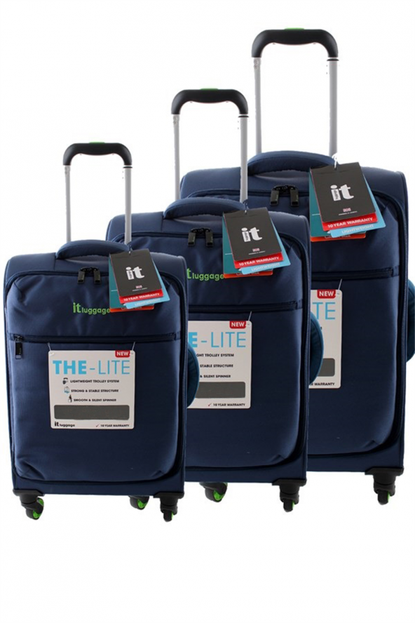 IT Luggage 02232 Mavi 3lü Kumaş Valiz Seti