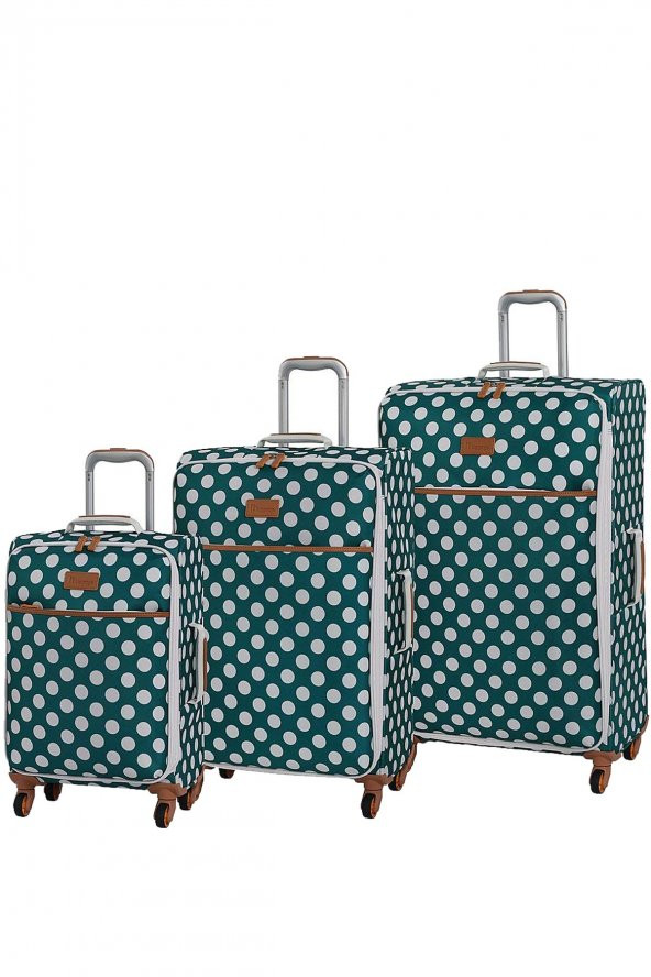 IT Luggage 02263 Yeşil 3lü Kumaş Valiz Seti