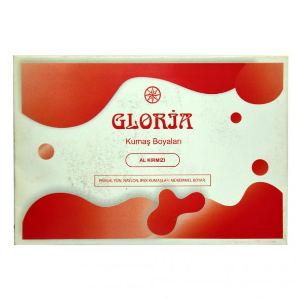 Gloria Al Kırmızı Renkli Pamuk Yün Naylon İpek Kumaş Boyası 10Gr - 6