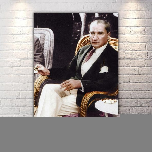 Mustafa Kemal Atatürk Renkli Kanvas Tablo