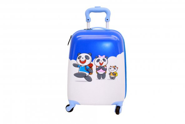 Albatros Panda Ailesi 4 Tekerli Çekçekli Çocuk Valiz, Bavul