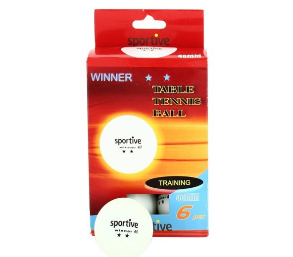 Sportive Winner Masa Tenisi Pinpon Topu 6lı Beyaz